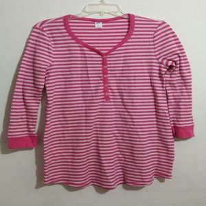 Old Navy Long Sleeves Pink Stripes Pyjama Dress